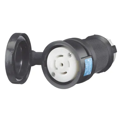 Conector Industrial con Bloqueo de Media Vuelta / 30 A 120/208 V CA / Nema L21-30R / 4 Polos 5 Hilos / Color Blanco y Negro / Grado Industrial