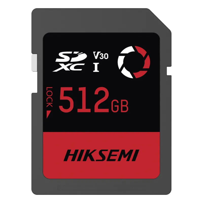 Memoria SD / 512 GB / 180 MB/s Lectura / 150 MB/s Escritura / V30 U3 / Para Drones y Cámaras de Acción / HIKSEMI CAPTURE E30