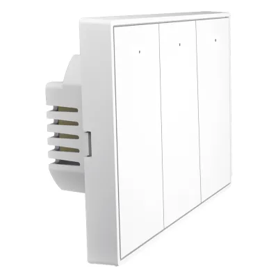 Interruptor On/Off panel táctil touch inalámbrico ZigBee Plus 3 botones. Compatible Control Akubela