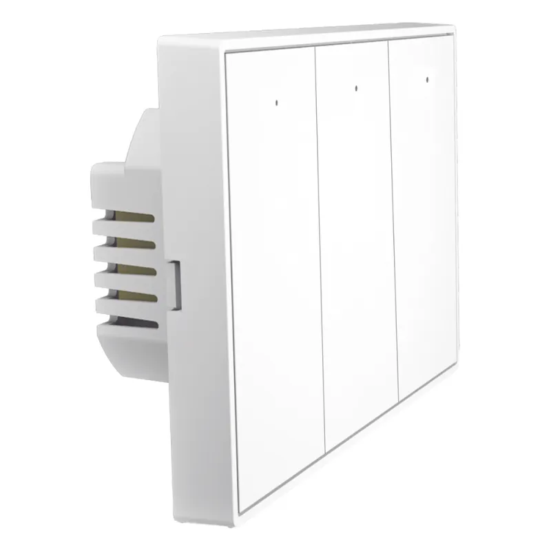 Interruptor On/Off panel táctil touch inalámbrico ZigBee Plus 3 botones. Compatible Control Akubela