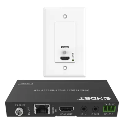 Kit Extensor HDBaseT | 4K2K@60Hz 40m | 1080p 70m | Función PoC | IR Bidireccional | RS-232 |