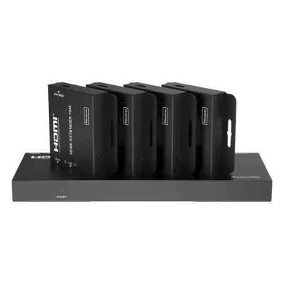 Splitter HDMI 1x4 | Extensor HDMI | 4K@30Hz 40m | 1080p@60Hz 70m | Función PoC | 4:4:4