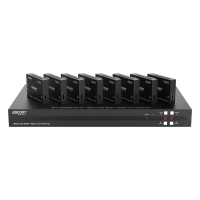 Matriz HDMI 8x8 | 4K@60Hz 4:4:4 | 8 Salidas HDMI + 8 CAT | Extensión hasta 70 m | Audio HD | Control IR/LAN/RS-232/Web GUI