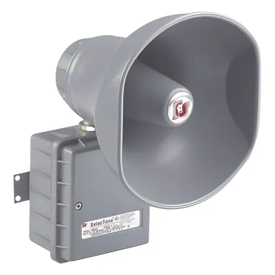 Altavoz amplificado SelecTone® de 15 W, para ubicaciones peligrosas Aprobado por CSFM y listado UL y cUL , 120 Vca, gris