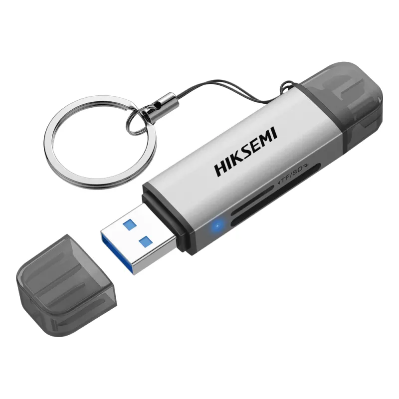 Lector de Tarjetas 2 en 1 / Conector Dual USB-A y USB-C / Soporta SD y Micro SD / 5 Gbps / Aleación de Aluminio