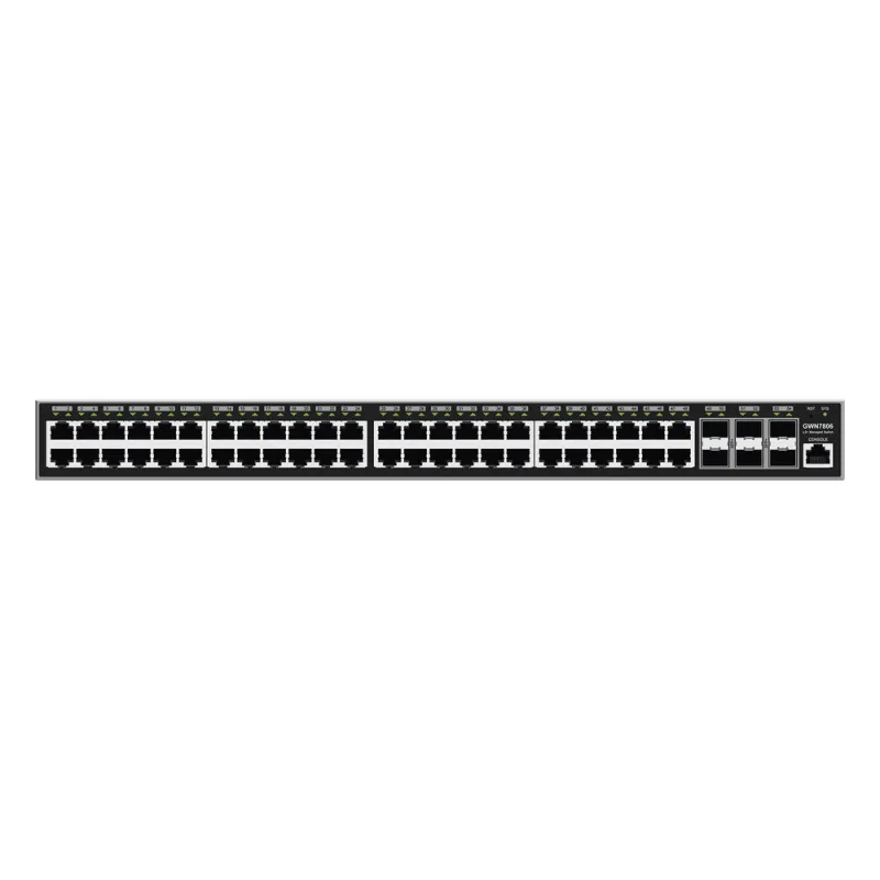 Switch Gigabit Administrable / 48 puertos 10/100/1000 Mbps + 6 Puertos SFP+ / Compatible con GWN Cloud.
