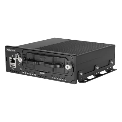 NVR Móvil de 8 Canales / 5 Megapixel / 4 Puertos PoE + 4 Vía Switch / 2 Bahías de HDD / Incluye Modulo GPS / Conector M12