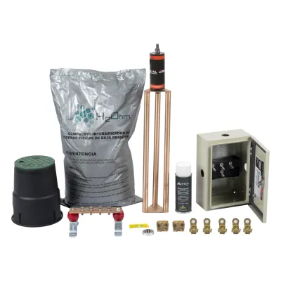 Kit de tierra Física Modelo TG45K con Electrodo Magnetoactivo 50 x 11.5 cm, Capacidad Max: 45 AMP