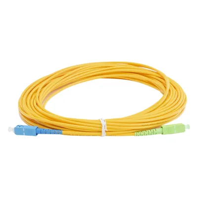 Jumper de Fibra Óptica Monomodo SC/UPC - SC/APC Simplex, Color Amarillo, 15 Metros (49.21 Pies)