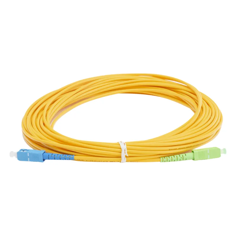 Jumper de Fibra Óptica Monomodo SC/UPC - SC/APC Simplex, Color Amarillo, 15 Metros (49.21 Pies)