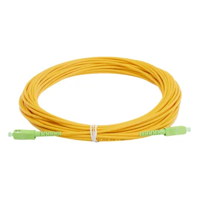 Jumper de Fibra Óptica Monomodo SC/APC - SC/APC Simplex, Color Amarillo, 15 Metros (49.21 Pies)