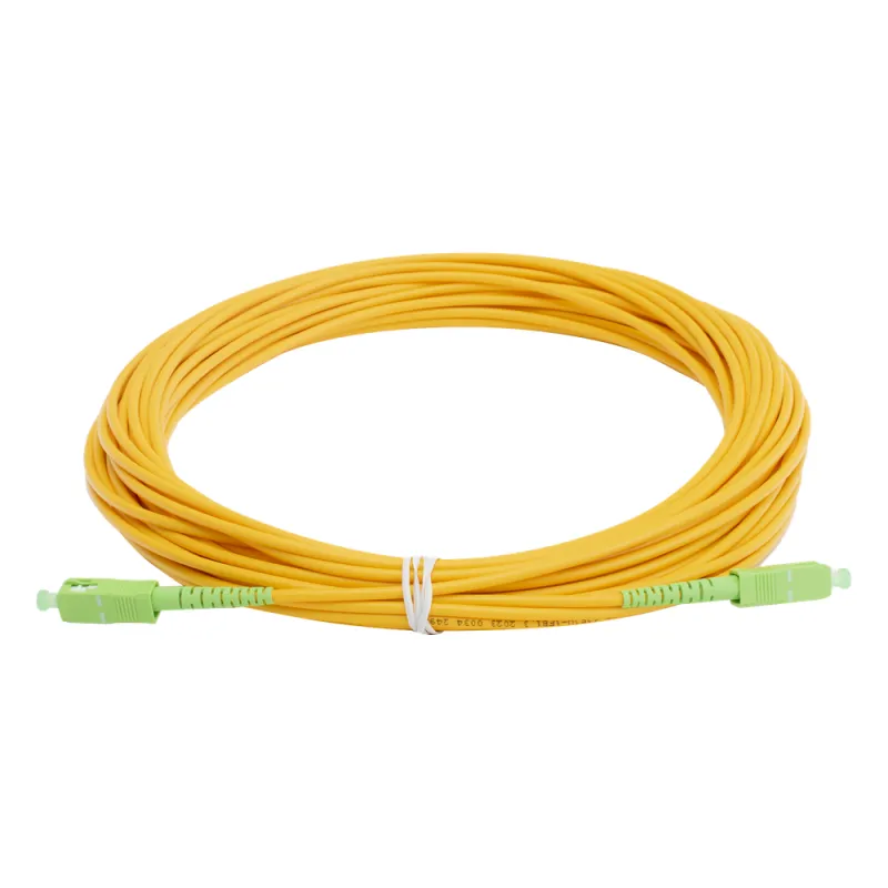 Jumper de Fibra Óptica Monomodo SC/APC - SC/APC Simplex, Color Amarillo, 15 Metros (49.21 Pies)