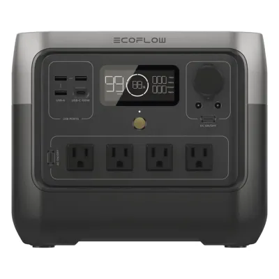 EcoFlow River 2 Pro | Estación de Energía Portátil 768Wh Litio LFP / 4 AC 800W (Max. 1600W) / 1 USB-C 100W / 3 USB -A 12W / Cargador de Coche 10A, 126W Max. / Conectividad WiFi y Bluetooth (App) / Carga Solar 220W Max.