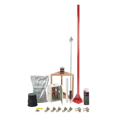 Kit Pararrayo con Accesorios para Protección de Diámetro de 200m.