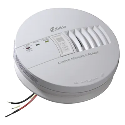 Alarma de monóxido de carbono alámbrica 120 V CA con respaldo de batería de 9 V e interconexión hasta 24 dispositivos, paquete de 6