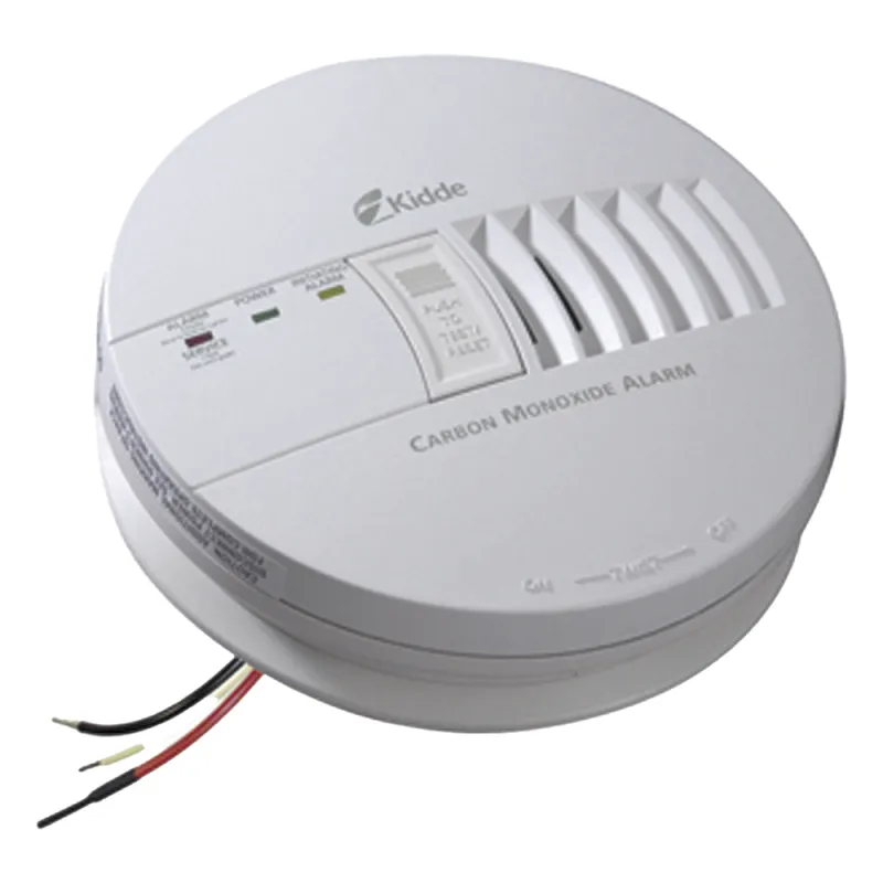 Alarma de monóxido de carbono alámbrica 120 V CA con respaldo de batería de 9 V e interconexión hasta 24 dispositivos, paquete de 6