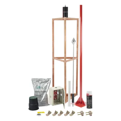 Kit Pararrayo con Accesorios para Protección de Diámetro de 300m.