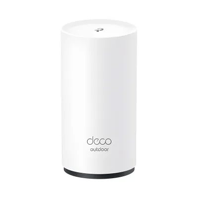 Router Inalámbrico MESH Exterior para Hogar / Doble Banda Wi-Fi 6 AX3000 Mbps / 2 Puerto Gigabit WAN/LAN / Puertos PoE 802.3 af/at Entrada / 2 Antenas Internas / Protección IP65 / Administración Mediante la App Deco (iOS, Android)