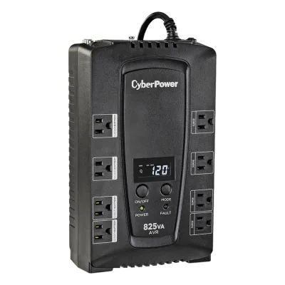 UPS de 825 VA/450 W, Topología Línea Interactiva, Entrada 120 Vca NEMA 5-15P, Tipo Gabinete Compacto, Con 8 Tomas NEMA 5-15R