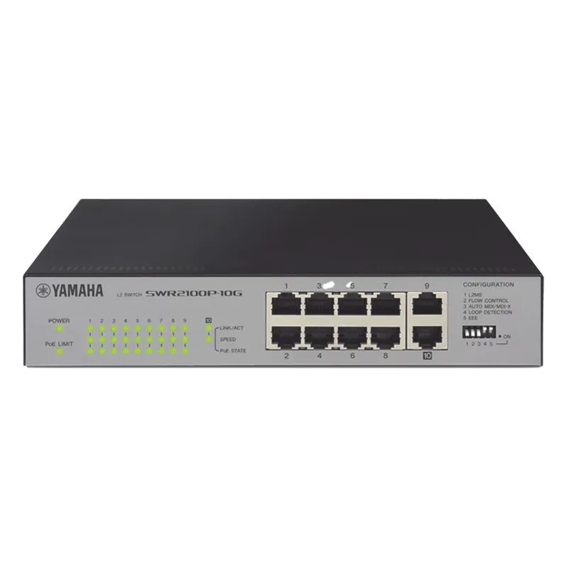 SWITCH DE RED POE 10 PUERTOS OPTIMIZADO P/ REDES DANTE