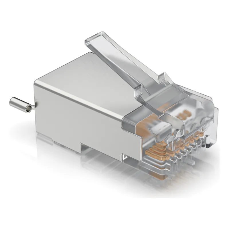 Paquete de 100 Conectores RJ45 Blindados Diseñados para Cables Ethernet UISP (UISP Cable Pro y Cable Carrier)