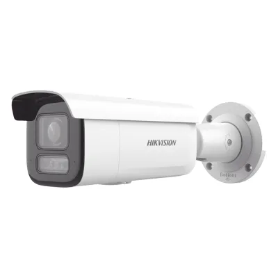 [Dual Light + 2 Micrófonos Integrados] Bala IP 6 Megapixel / Lente Mot. 2.8 a 12 mm / 60 mts Luz Blanca + 60 mts IR / Exterior IP67 / IK10 / WDR 120 dB / PoE+ / ACUSENSE / Alarmas I/O / Micro SD / ONVIF / Metal / ACUSEEK