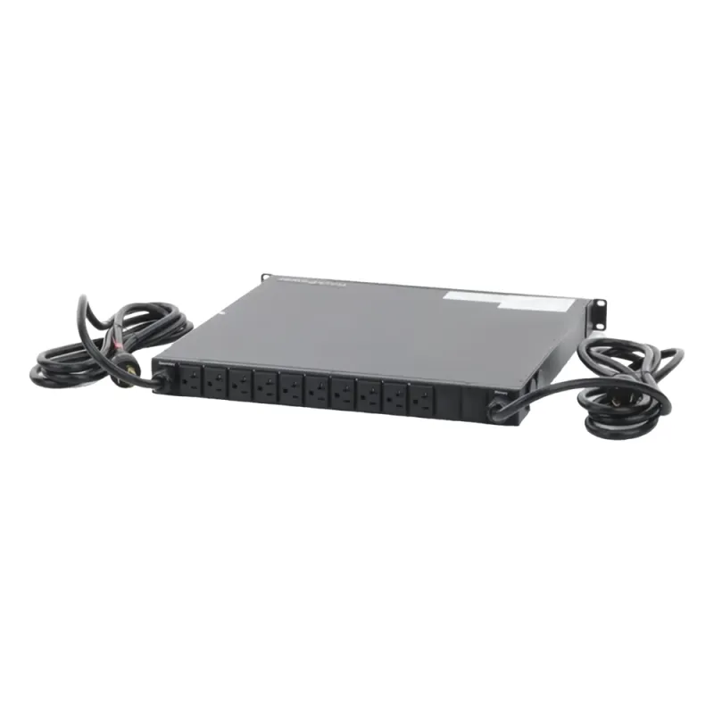 PDU ATS Monitoreable / Transferencia Automática 10 ms / 10 Salidas NEMA 5-15R / Entrada L5-20P 20 A / 120 Vca / Rack 19 in (48.3 cm) 1U / LCD 2 in (5.1 cm) / Gestión Remota IP