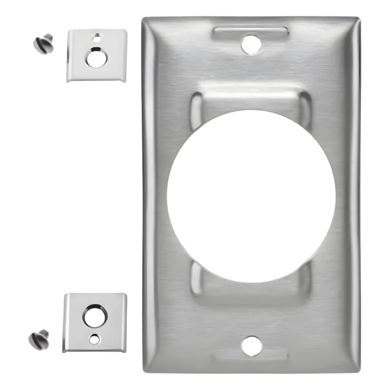Placa de Acero Industrial de 1 Unidad / Para Paredes, Cajas y Dispositivos de 50 A / De Acero Inoxidable.