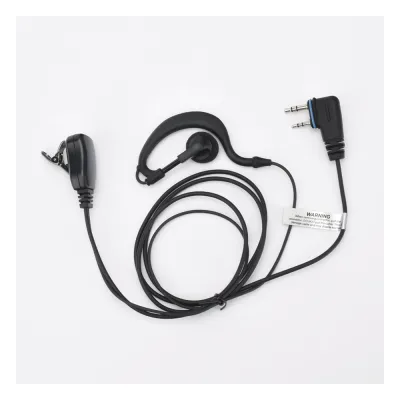 Micrófono-Audífono de Gancho Ajustable / Conector 2 Pines / PTT de Solapa / Kevlar / Compatible ICOM