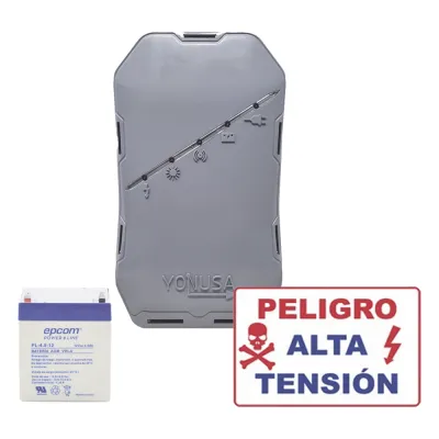 KIT deEnergizador 12,000Volts - .5 Joules / 500 Mts Lineales de Protección / Cercas Electrificadas / Llavero Incluido