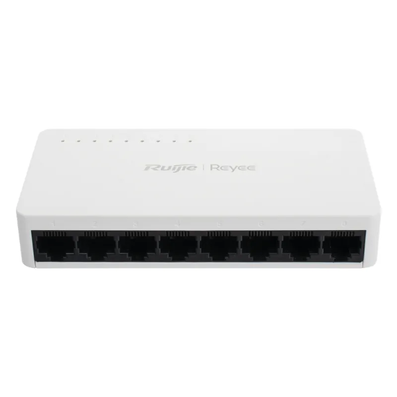 Switch no administrable, Visible en la Topología de la Nube, con 8 puertos 10/100 Mbps