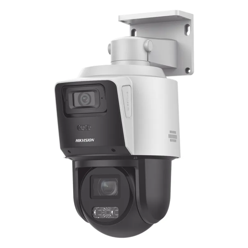 [TandemVu] PTZ IP 4 Megapixel con Cámara Panorámica 4 Megapixel / 4X Zoom / Dual Light (40 mts IR + 30 mts Luz Blanca) / ACUSENSE / IP66 / PoE+ / Audio de Dos Vías / Micro SD / Incluye Base para Techo o Pared