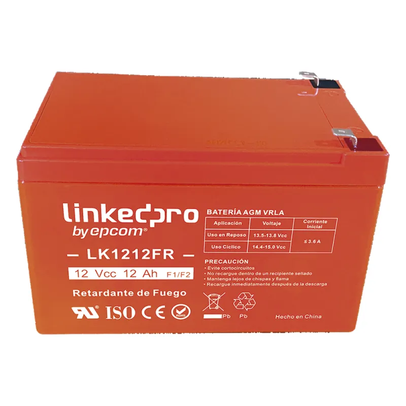Batería de respaldo 12 V | 12 Ah | AGM | Certificada UL94-V0 Retardante a la Flama | Especial para Seguridad Electrónica | UPS | Sistemas de Emergencia | Vida útil 5 años | Terminales F1 + Adaptador F2