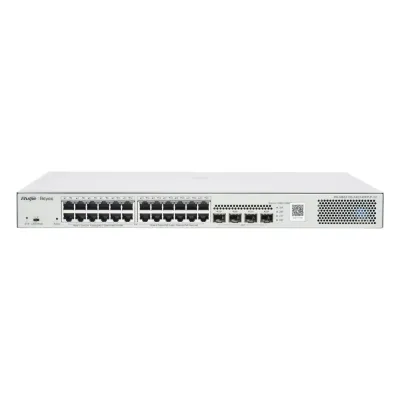 Switch Administrable L2 PoE+ hasta 370W, 24 Puertos Eth 1G, 4 puertos SFP 1G, Administración Remota en la Nube.