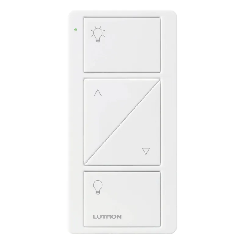 Control Pico inalámbrico de 2 botones con subir/bajar para iluminación, blanco brillante, compatible con Caséta, RadioRA 2 y HomeWorks QS
