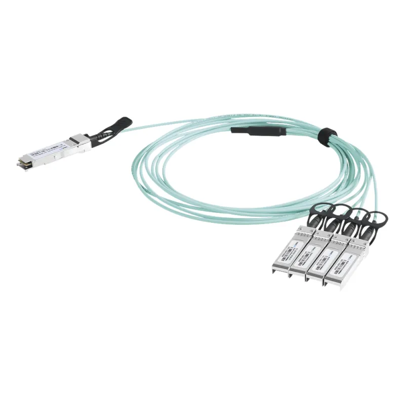 Cable AOC QSFP+ de 40 Gbps a 4x 10 Gbps / Cable de fibra óptica Activo / Longitud: 2 metros