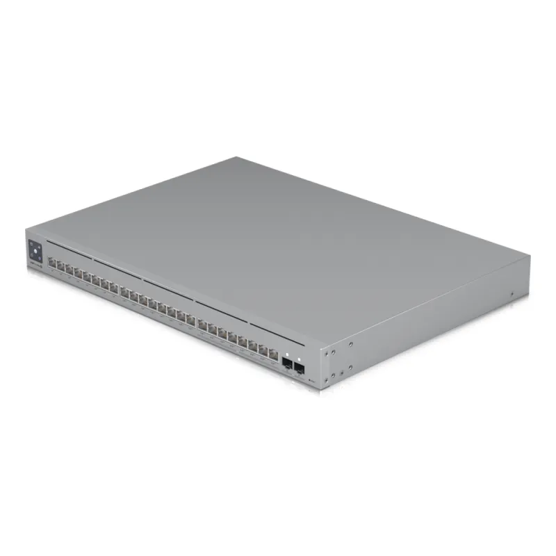 UniFi Switch Pro Max 24 POE, 24 puertos (8 puertos POE++ 2.5 GbE y 16 puertos GbE POE+), 2 puertos SFP+ 10G, 400W, pantalla táctil