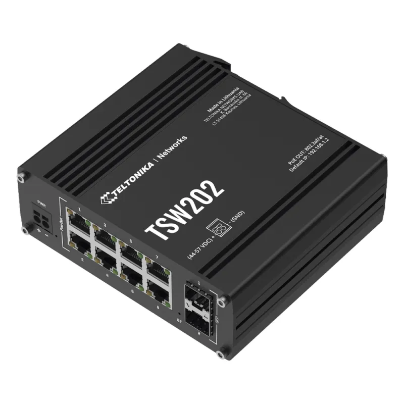 Switch Industrial Administrable L2, 8 puertos PoE 802.3af/at, Soporta Profinet
