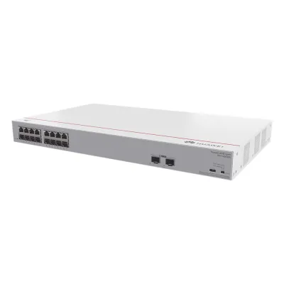 Switch Gigabit No Administrable PoE / 16 puertos 10/100/1000 Mbps (PoE) / 2 Puertos SFP Uplink / 124W