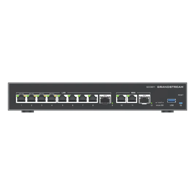 4 en 1: Firewall Nueva Generación, Router, PBX IP /Switch 10 Puertos Gigabit (4 PoE +) / 2 Puertos SFP 2.5 Gigabit / 3 puertos WAN fijos