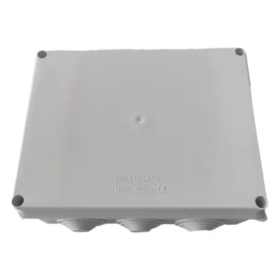 Caja de Derivación-Conexión para Exterior IP65 con 10 Entradas / 200 x 155 x 80 mm (7.9 x 6.1 x 3.1 in) / Sellado Seguro con Empaque + 4 Tornillos / Resiste Agua, Polvo y Sol Directo