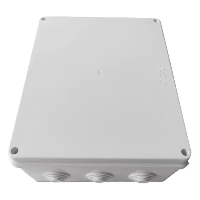 Caja de Derivación-Conexión para Exterior IP65 con 12 Entradas / 300 x 250 x 120 mm (11.8 x 9.8 x 4.7 in) / Sellado Seguro con Empaque + 4 Tornillos / Resiste Agua, Polvo y Sol Directo