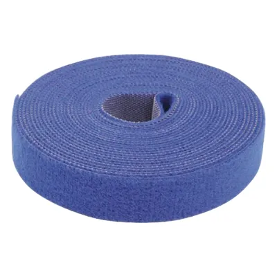 Cinta de Contacto Autoadherente Color Azul / 1.6 cm x 25 metros / Espalda con Espalda (Gancho y Bucle)