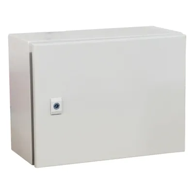 Gabinete de Acero IP66 Uso en Intemperie (500 x 300 x 300 mm) con Placa Trasera Interior Metálica y Compuerta Inferior Atornillable (Incluye Chapa y Llave T). Ideal para Centros de Carga y Tableros de Control