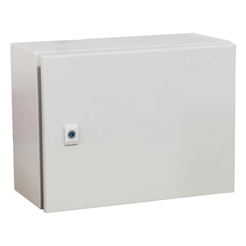 Gabinete de Acero IP66 Uso en Intemperie (500 x 300 x 300 mm) con Placa Trasera Interior Metálica y Compuerta Inferior Atornillable (Incluye Chapa y Llave T). Ideal para Centros de Carga y Tableros de Control