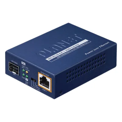 Convertidor de Medios PoE, 1 Puerto RJ45 Gigabit con Salida PoE 802.3af/at/bt (Hasta 60 W)/ 1 Puerto SFP 100/1000BASE-X