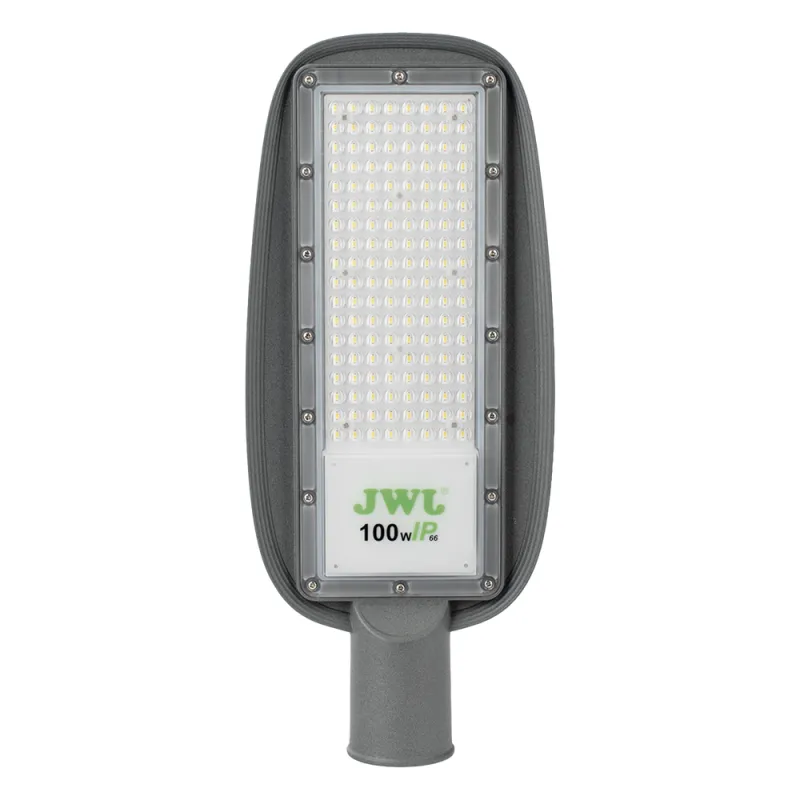 Luminaria LED de 100 W / 100 - 265 V CA~50/60 Hz / Fotocelda / Color Blanco/ Dimensiones 200 x 465 x 78 mm / Ángulo de Luz 135°.