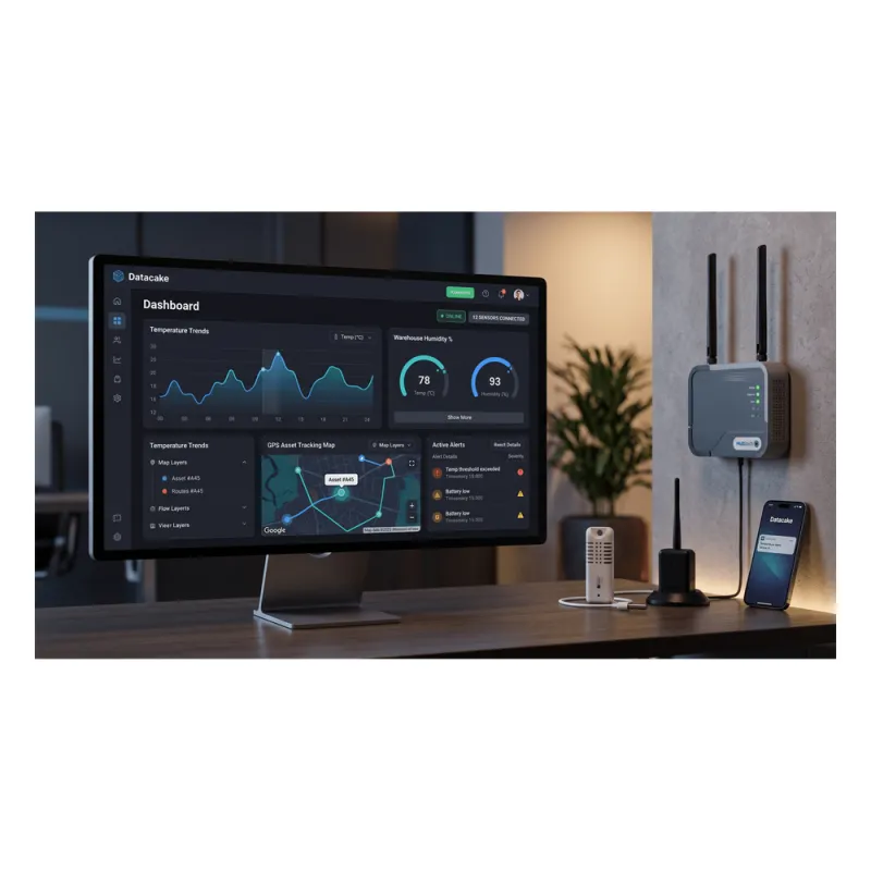 Datacake / Licencia Anual de Dashboard IoT / 12 Meses / Plataforma Sin Código / LoRaWAN + MQTT + Webhook / Monitoreo en Tiempo Real / Alertas Inteligentes