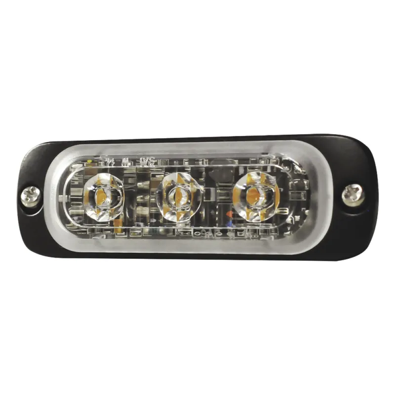 Luz Auxiliar de 3 LED, Ambar, Lente Transparente, SAE