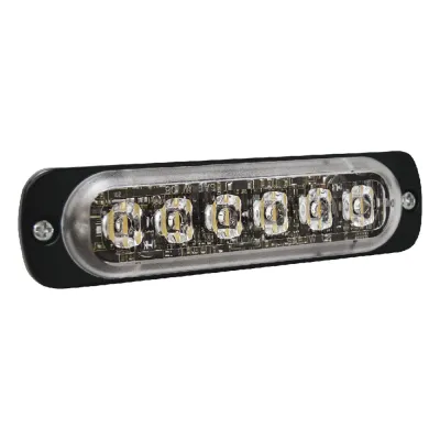 Luz Auxiliar de 6 LED, Ambar, Lente Transparente, SAE
